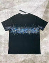 Crystal Paint-Splattered Cotton T-Shirt - Black | FREE SHIPPING