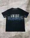 Crystal Paint-Splattered Cotton T-Shirt - Black | FREE SHIPPING