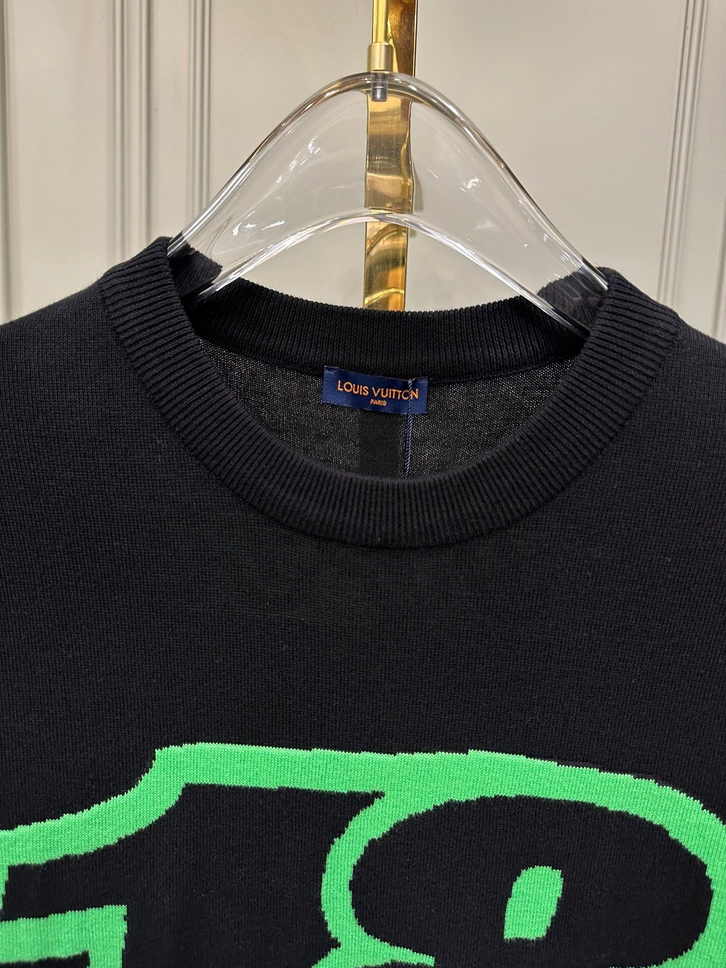 Louis Vuitton LV 1854 Graphic Knit T-shirt Mens Size L Black Green